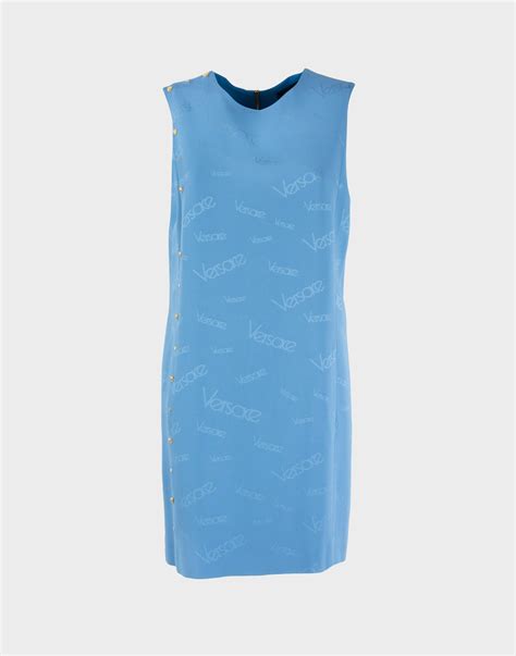 vestito versace azzurro|Abbigliamento Donna .